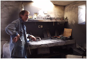 Perry Oliver in his studio at home