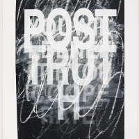 <i>Post Truth</i>, 2017 <br>Screenprint with ultraviolet ink <br>42 ½" x 28 ½" 2