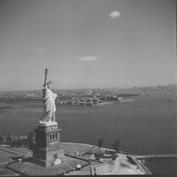 Aerial view of the statue of liberty. (Photo By Margaret Bourke-White/The LIFE Premium Collection via Getty Images/Getty Images)