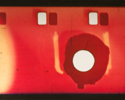 Gabriel Martinez, "BITS (Filmstrip 1)", inkjet image transfer on Plexiglass (Chromatone), 16.5" x 37.375", 2015, Courtesy: Wakefield Poole