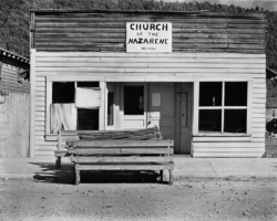 Walker Evans, "Church of the Nazarene, Tennessee", 1936
Gelatin silver print, Courtesy of Haverford College Libraries, Special Collections