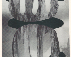 <i>Black Ovals</i>, 2016, Magazine clippings on Arches cover paper, 20” x 17”