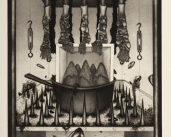 <i>Contents Under Pressure</i>, 1972, Intaglio on Murillo paper, 37 ½” x 27 ½”, Edition 12 of 25