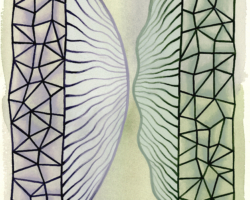 <i>Domit</i>, 2014, Watercolor drawings on Arches cover paper, 19 ¾” x 16 ¾”