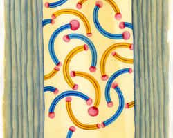<i>Tease</i>, 2010, Watercolor drawings on Arches cover paper, 19 ¾” x 16 ¾”