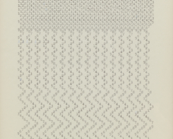 James Siena, <i>Untitled (Flat Helix)</i>, 2013, Ink on paper, 11” x 8 ½”; Courtesy of the Artist and Pace Gallery, New York. Photo: Kerry Ryan McFate.