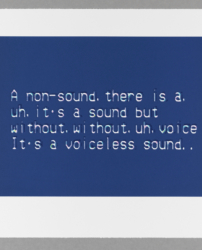 Sharon Hayes, <i>The Nature of the Beast, Voice</i>, 2019. Printed by Peter Haarz, Published by the Brodsky Center at Pennsylvania Academy of the Fine Arts (PAFA). Photo courtesy of the Artist and the Brodsky Center, Philadelphia. Photo: Barbara Katus