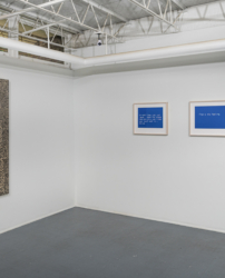 Installation view of work by Didier William and Sharon Hayes. Photo: Jaime Alvarez