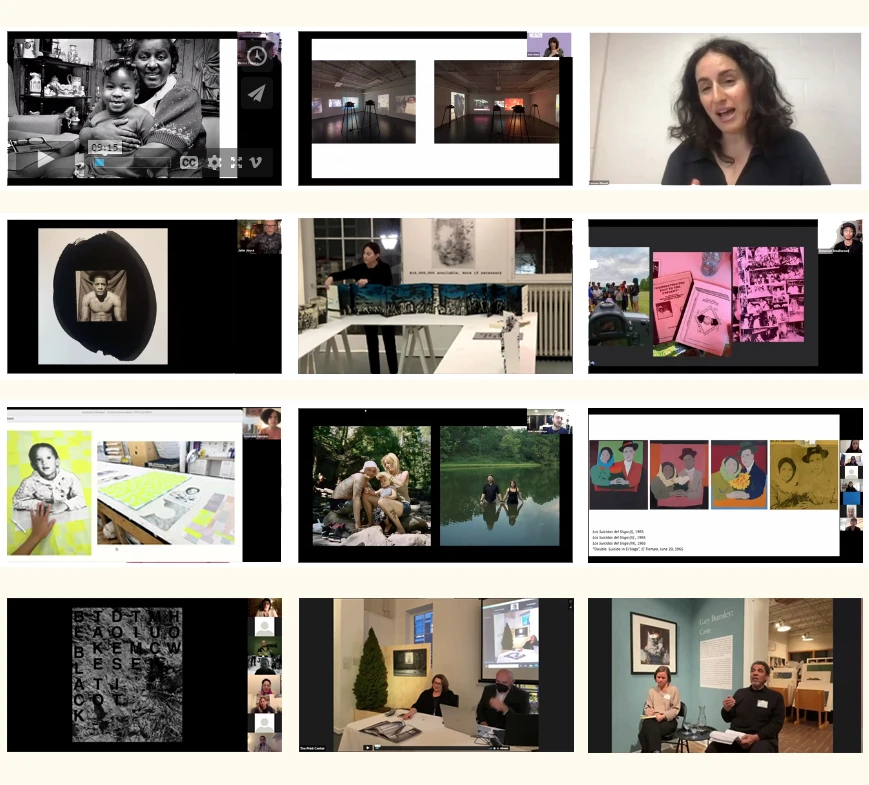 Grid of recorded program stills from The Print Center video library