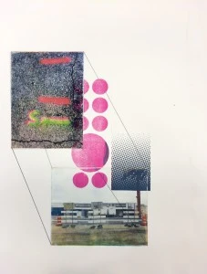 Justin Myer Staller, Ex -French, intaglio-type w/ screen print and pencil. 2014