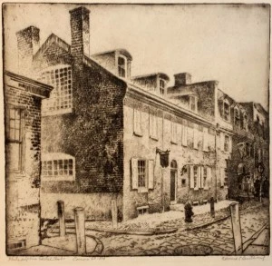 Smith Etching of Sketch Club c 1925